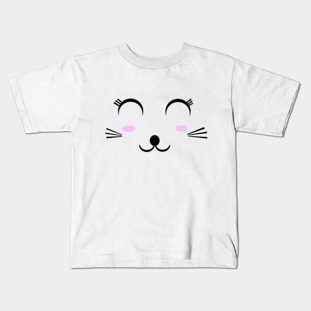 Beautiful Cat Mask Kids T-Shirt by FoolDesign